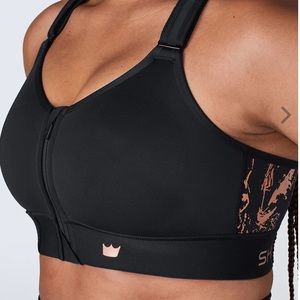 Shefit black and rose gold completely adjustable sports bra